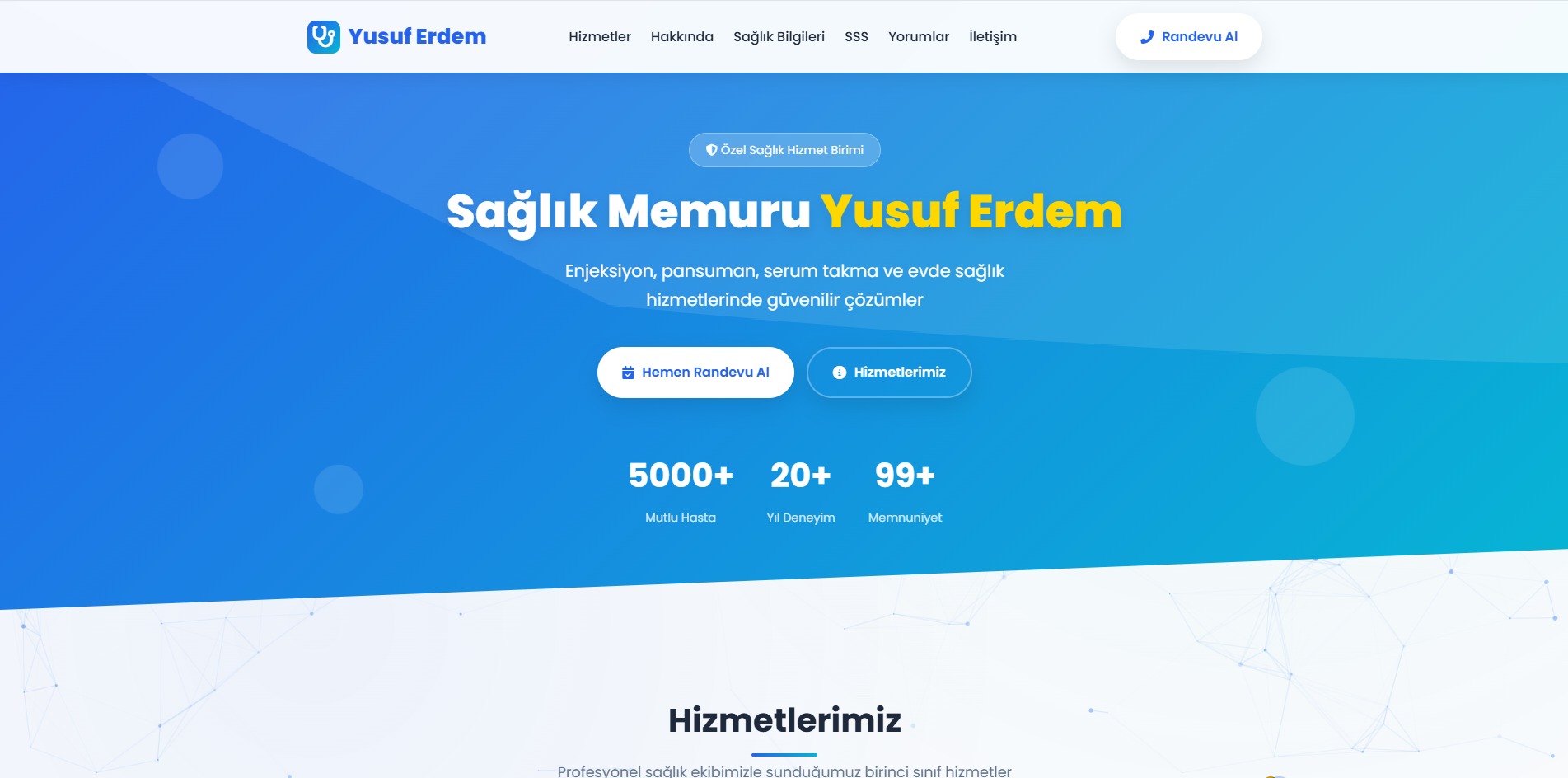 Sağlık Memuru Yusuf Erdem  Websitesi Görseli
